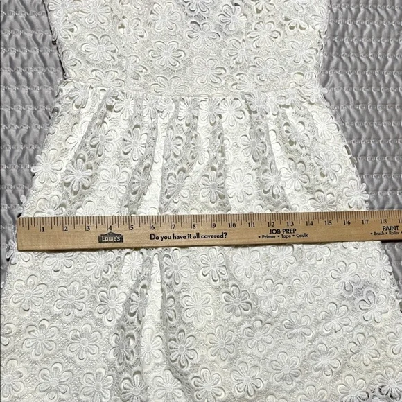 Bohemian Eyelet Short White Lace Dress - Picture 7 of 9